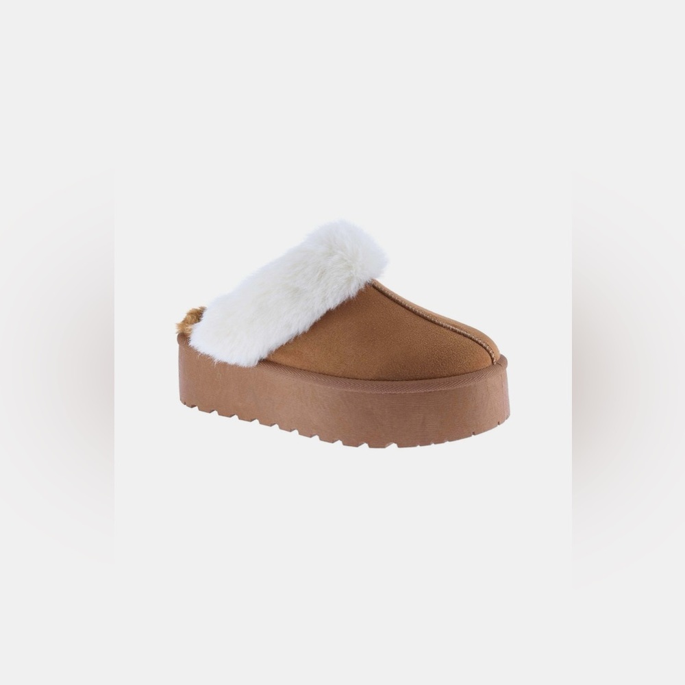 Weeboo Thick Bottom Fur Trim Snow Slippers